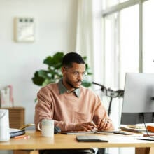 Person using a desktop