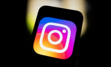 Instagram logo on smartphone