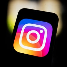 Instagram logo on smartphone