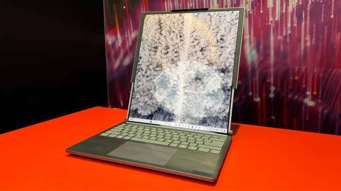 the lenovo ThinkBook Plus Gen 6 Rollable laptop at ces 2025