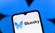 Bluesky logo on a smartphone