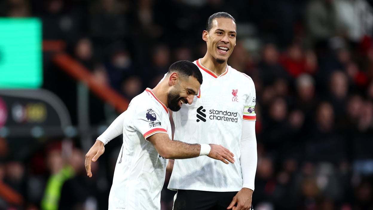 Mohamed Salah of Liverpool celebrates