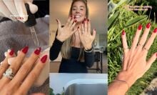 TikTok screenshots of red nails.