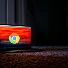 Google Chrome logo on laptop