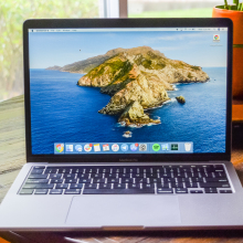 MacBook Pro laptop sitting on a table