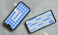 Facebook logos are displayed on mobile phone screens in Ankara, Turkiye on January 25, 2025.