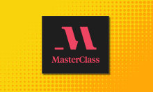 MasterClass logo against a yellow background.