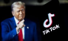 Donald Trump and TikTok logo