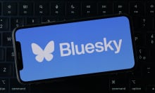 Bluesky logo on mobile device