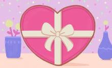 illustration of a heart-shaped gift