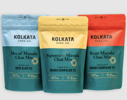 three bags of chai tea from kolkata chai