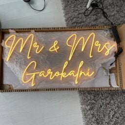 custom neon sign in box and wrapping