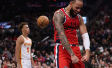 Amir Coffey #7 of the LA Clippers celebrates his basket and a foul from Dyson Daniels #5 of the Atlanta Hawks during the first half at Intuit Dome on January 04, 2025 in Inglewood, California. 