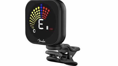 The Fender Flash 2.0 tuner for guitars overlaid on a white background