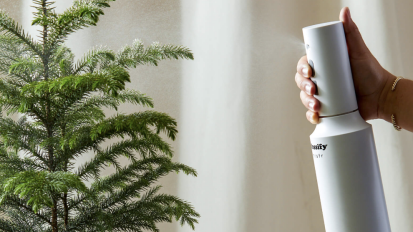 a plant mister misting a tree