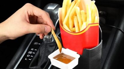 french fry and sauce holder