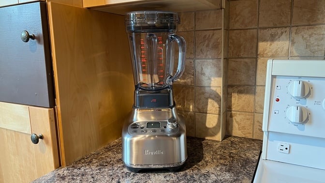 Breville Super Q blender on counter