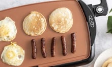 BELLA Electric Ceramic Titanium Griddle used to make breakfast.