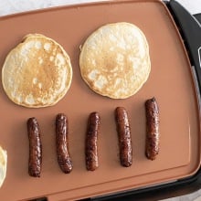 BELLA Electric Ceramic Titanium Griddle used to make breakfast.