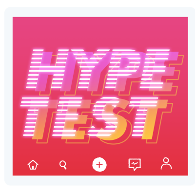 hype test logo red 80s vintage