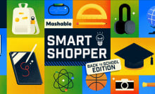 Illustration depicting various tech products for back to school and the words Mashable Smart Shopper