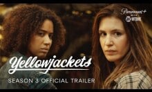 Jasmin Savoy Brown and Sophie Nélisse in "Yellowjackets."