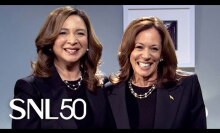 Maya Rudolph and Kamala Harris standing side-by-side