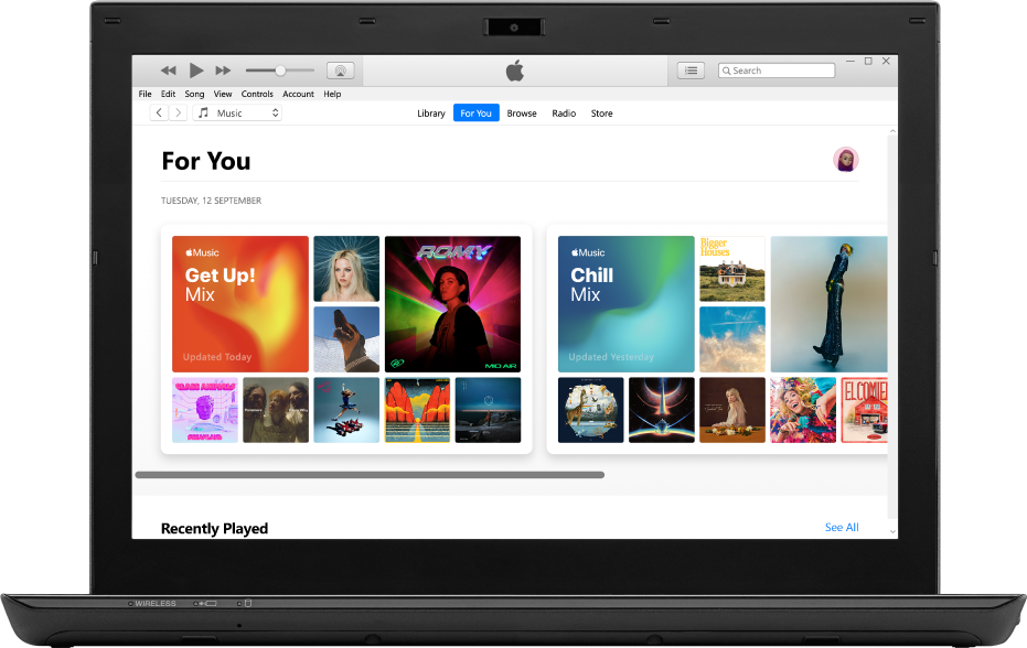 A PC with Apple Music For You.