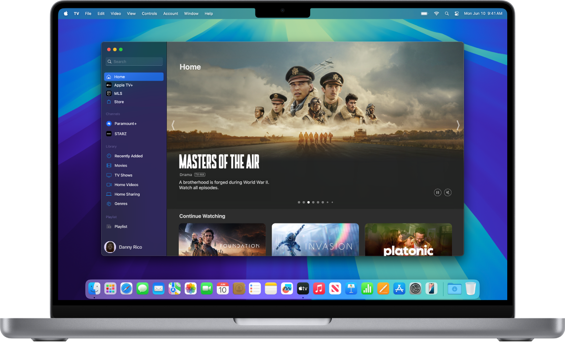 Mac showing Apple TV app