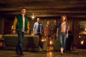 chris hemsworth, jesse williams, anna hutchison, fran kranz, kristen connolly, cabin in the woods