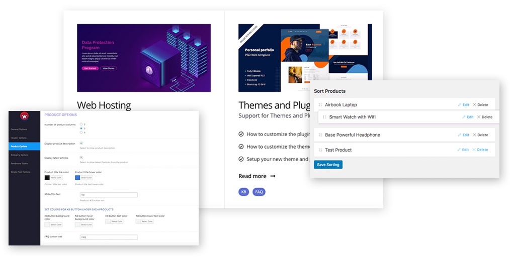 Multiple Products Knowledge base for WordPress plugin