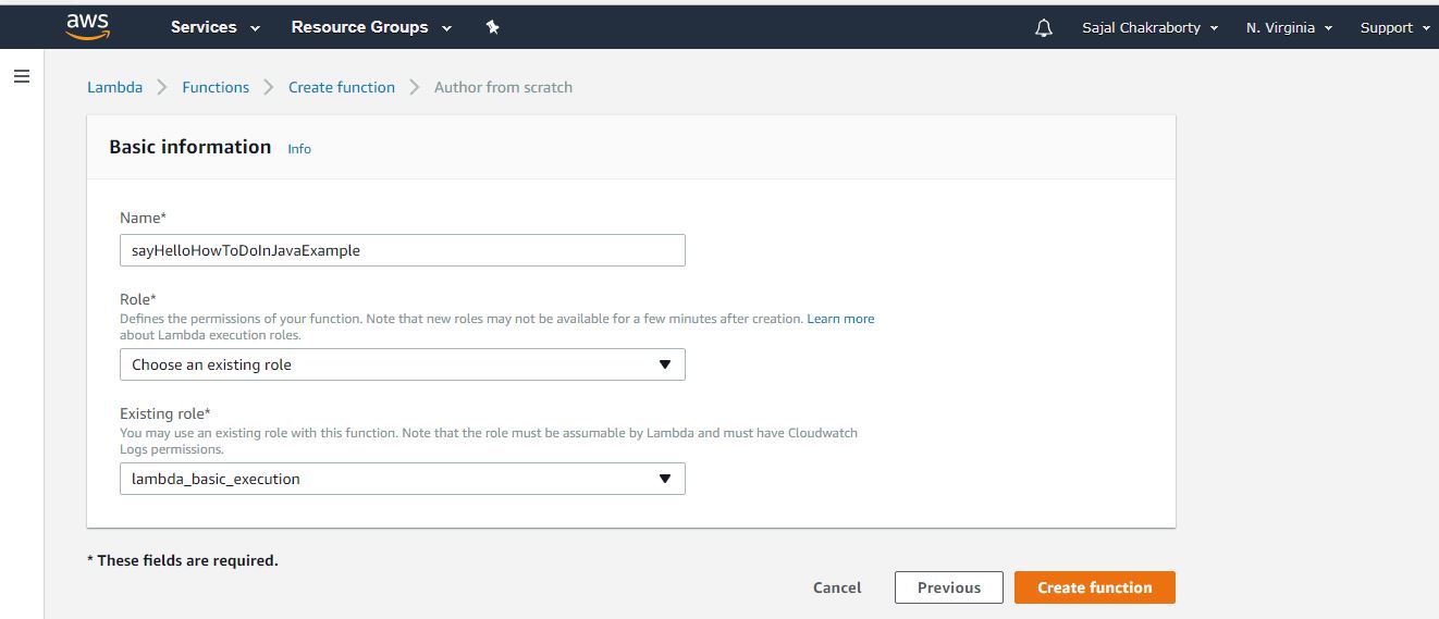 function name and role