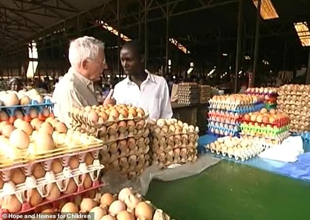 The 80-year-old, pictured again in Rwanda, said he has now learned that orphanages in India can be set up to make money for owners rather than care for the children