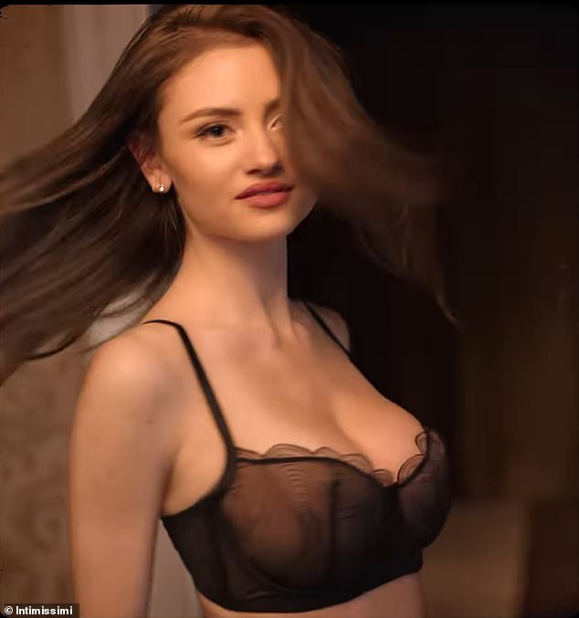 The supermodel, 51, joined her eldest child, 20, for another underwear clad clip in which she filmed nepo baby Leni modeling a see-through bra as she pouted for the camera