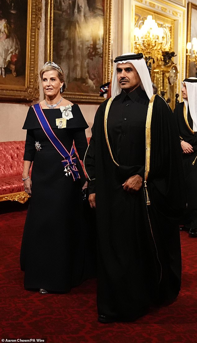 The Duchess of Edinburgh and H.E. Mr. Saad bin Sherida Al Kaabi pictured at the state banquet last night