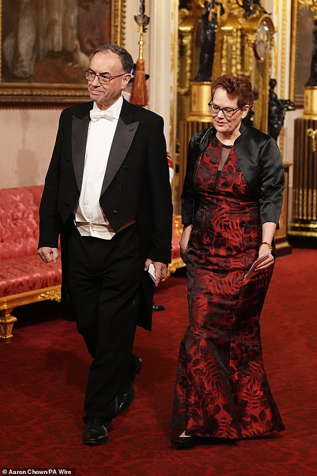 Andrew Bailey, Governor of the Bank of England, with his wife Cheryl Schonhardt-Bailey