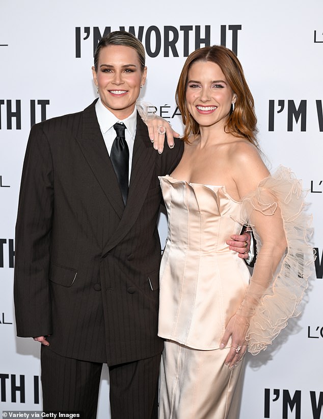 Harris has been dating Sophia Bush since last year. The couple are seen above last month.