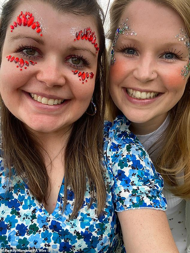 She had visited Queen Elizabeth Hospital in Greenwich only the day before complaining of four days of leg pain, diarrhoea and fever (pictured with her sister Clare)