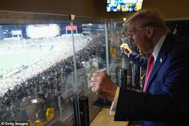 Donald Trump, pictured at the Jets-Steelers game in October, is set to be in New Orleans