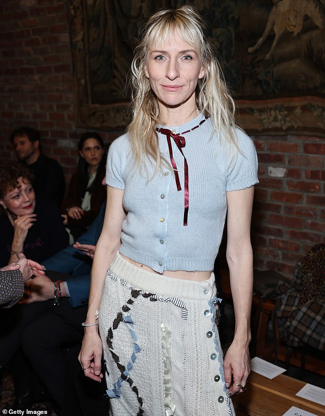 Mickey Sumner turned heads in the front row of the Lingua Franca show at New York Fashion Week, flaunting her trademark blonde fringe