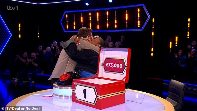 Show host Stephen congratulating Nay Nay on her huge £75,000 win