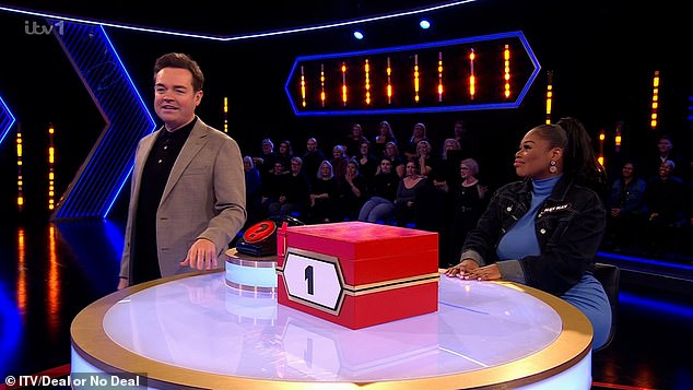 Stephen Mulhern and Nay Nay pictured on ITV's Deal Or No Deal