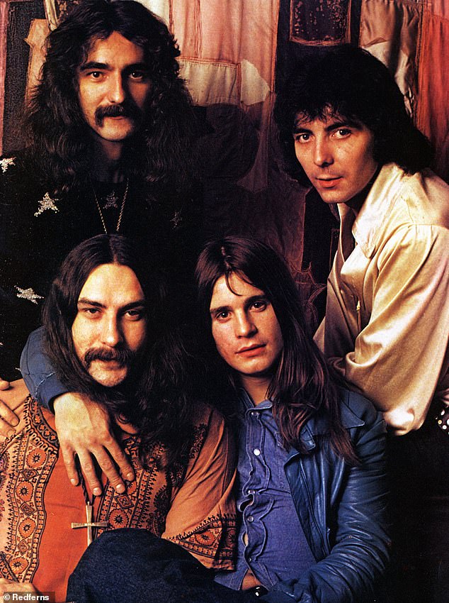 Black Sabbath pictured in the 70s - L-R: (back) Geezer Butler, Tony Iommi, (front) Bill Ward, Ozzy Osbourne - posed, group shot