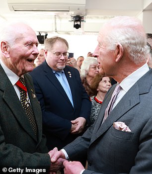 Charles met D-Day veteran Eugeniusz Niedzielski during a visit to the Polish Social and Cultural Association today