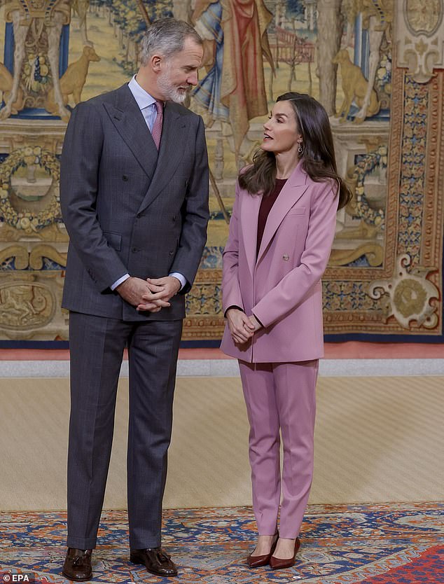 King Felipe and Queen Letizia of Spain put on an elegant display as they attended the meeting in Madrid