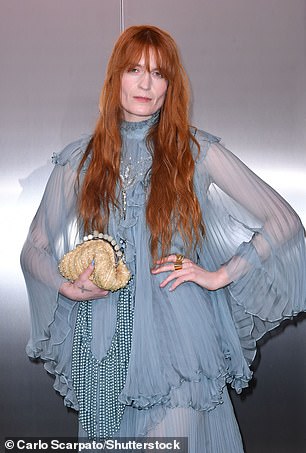 Florence Welch pictured at the Gucci show at Milan Fashion week n 2023