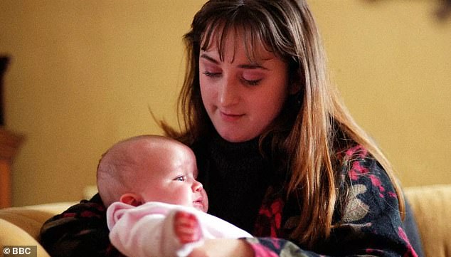 Cassidy said because she is 'very professional' she has not changed her hairstyle - nor done her nails - in 11 years since she returned as a permanent member of the cast in 2014 (pictured in 2000)