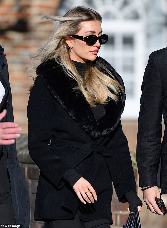 Kate is pictured attending late boyfriend Liam's funeral in Amersham on November 20