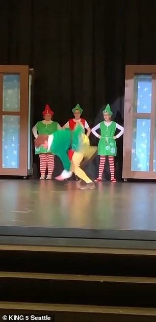 Boone also showcased his acrobatic skills while starring in the Monroe High School production of the musical Elf