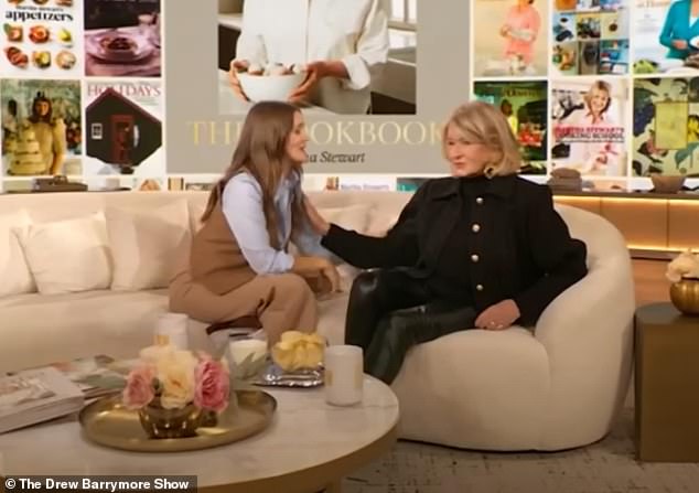 Cohen recalled the cringe-inducing interaction Barrymore had with Martha Stewart that set tongues wagging after she got a up-close and personal with the 83-year-old lifestyle queen